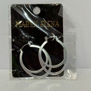 Maren Elena Hoop Earings Silver finish